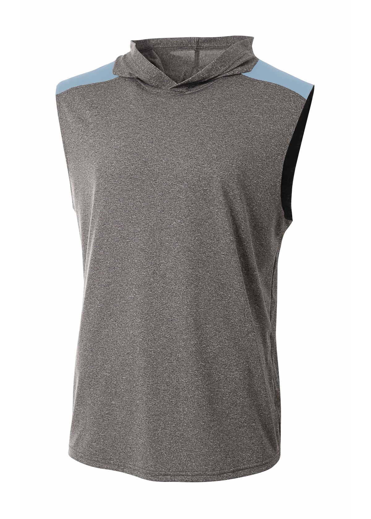 HEATHER/LT BLUE A4 Tourney Sleeveless Hooded Tee