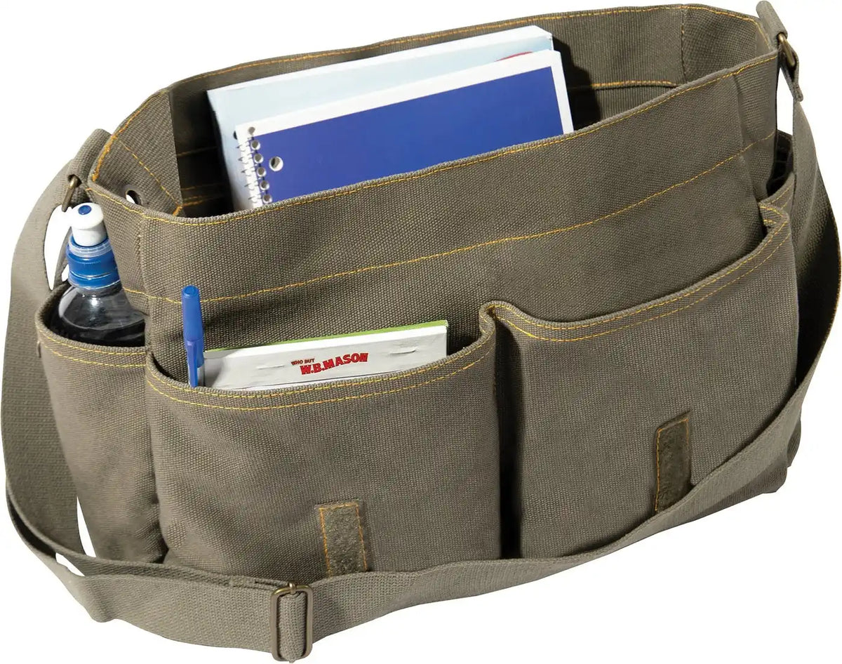 Heavyweight Canvas Classic Messenger Bag with Military Stencil