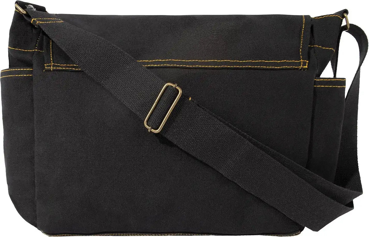 Heavyweight Canvas Classic Messenger Bag with Military Stencil