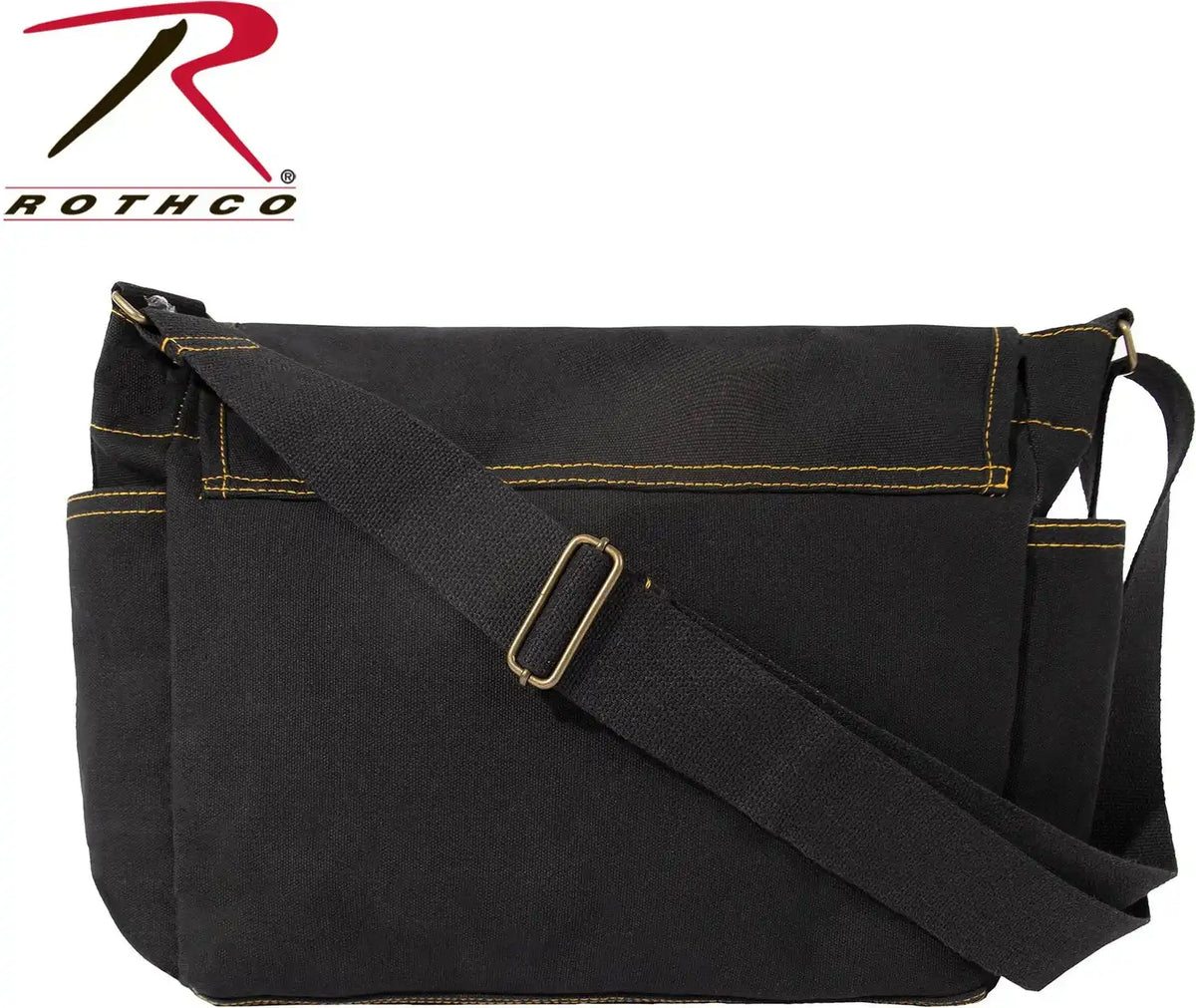 Heavyweight Canvas Classic Messenger Bag with Military Stencil