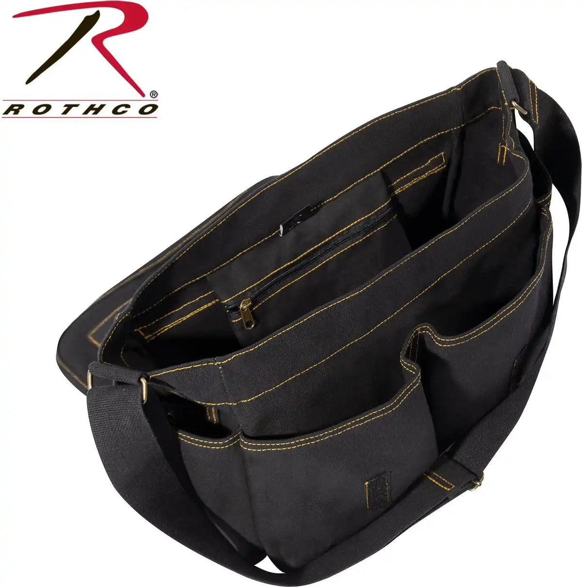 Heavyweight Canvas Classic Messenger Bag with Military Stencil