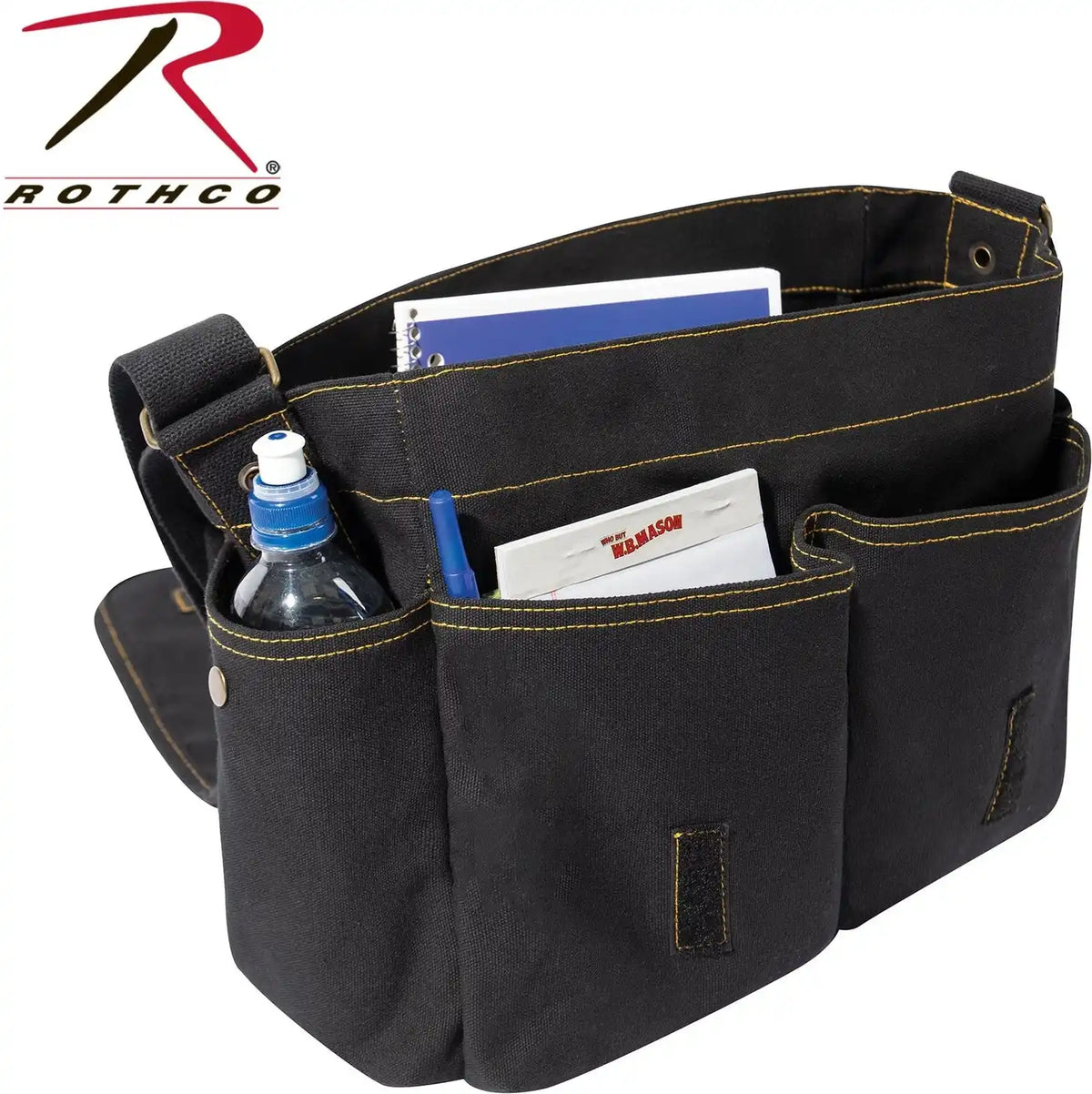 Heavyweight Canvas Classic Messenger Bag with Military Stencil