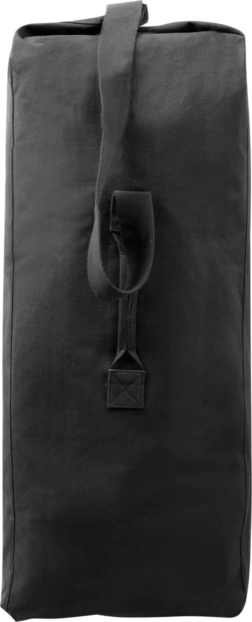Heavyweight Top Load Canvas Duffle Bag - Black / 25 x 42
