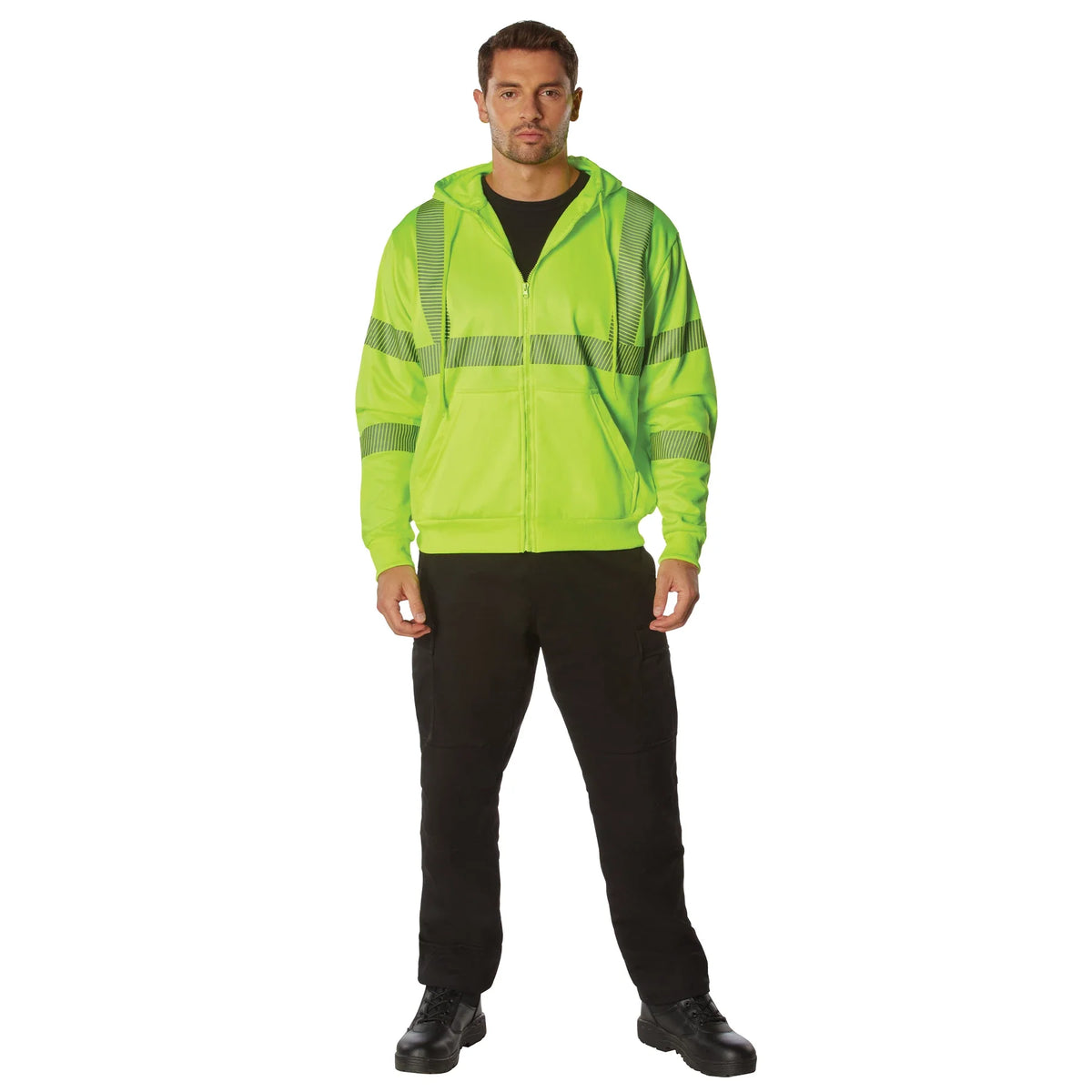 Hi-vis Performance Zipper Sweatshirt - Safety Green