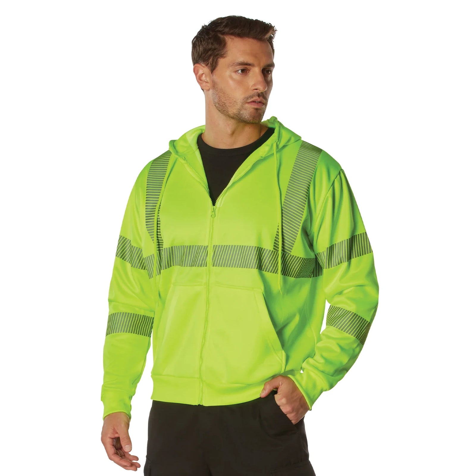 Hi-vis Performance Zipper Sweatshirt - Safety Green - s