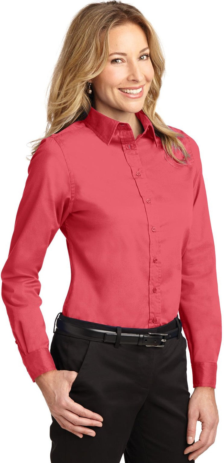 Hibiscus Port Authority Women's Long Sleeve Easy Care Shirt. L608