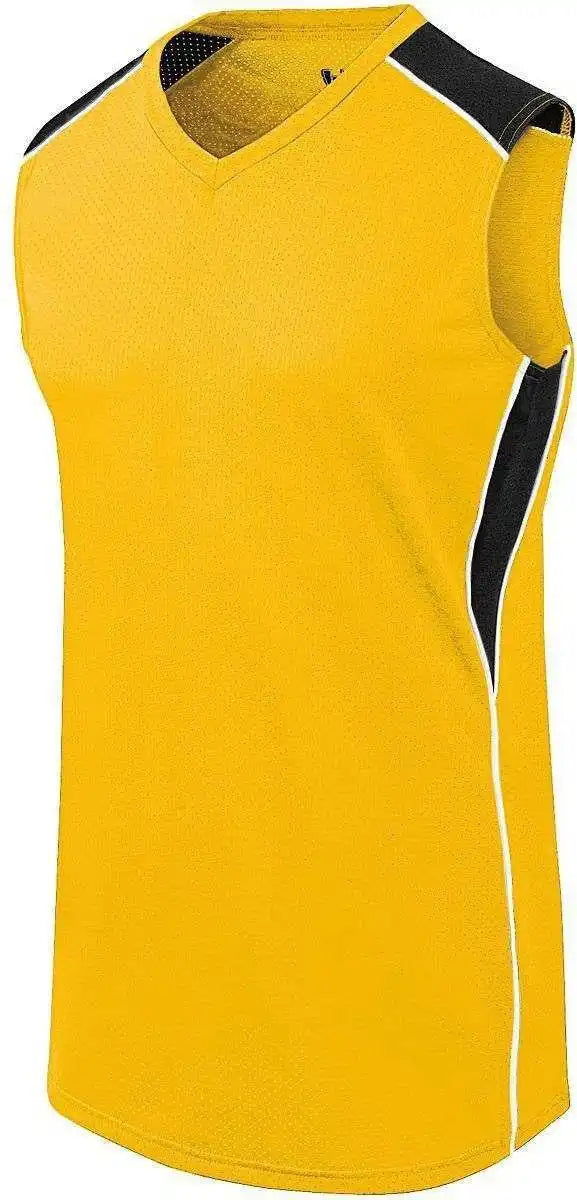 High Five 312163 Girls Dynamite Jersey - Athletic Gold Black White