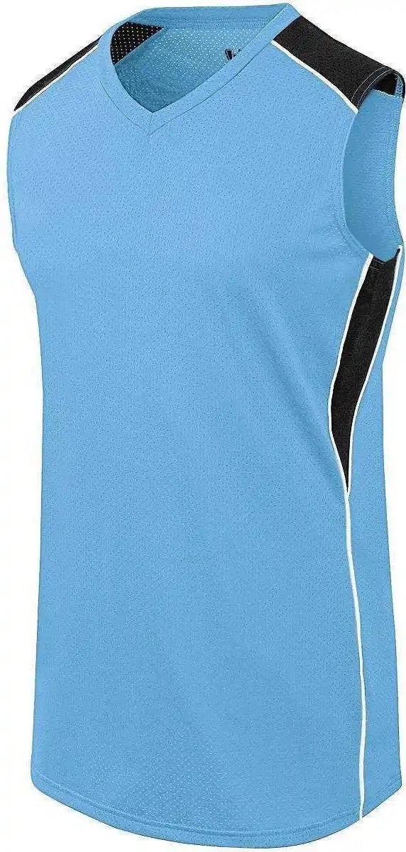High Five 312163 Girls Dynamite Jersey - Columbia Blue Black White