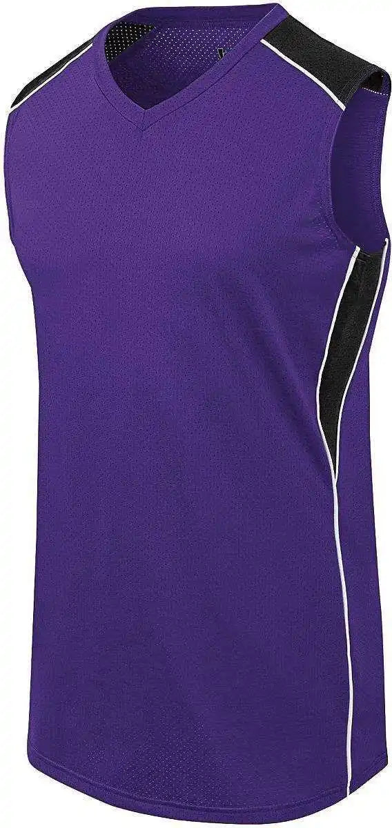 High Five 312163 Girls Dynamite Jersey - Purple Black White