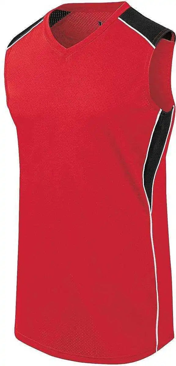 High Five 312163 Girls Dynamite Jersey - Scarlet Black White