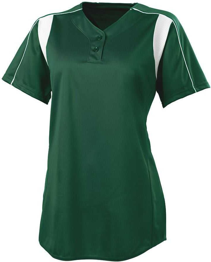 High Five 312192 Womens Double Play Softball Jersey - Forest White