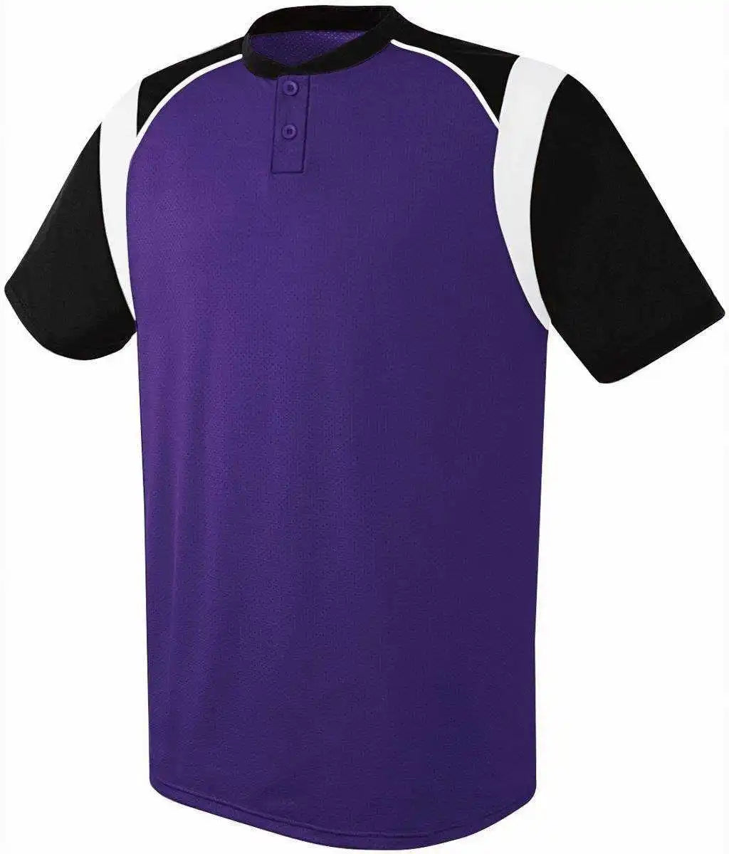 High Five 312200 Adult Wildcard 2 Button Jersey - Purple Black White