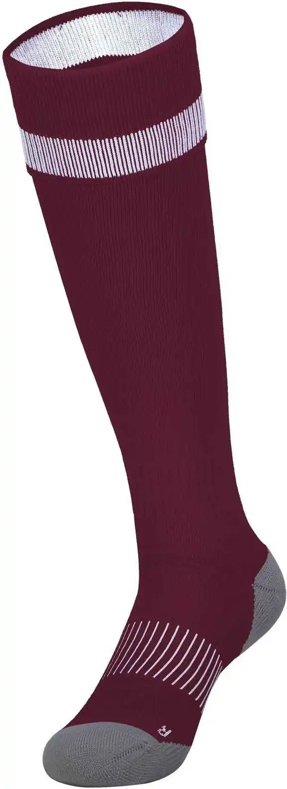 High Five 329120 Impact+ Soccer Sock - Maroon White Graphite