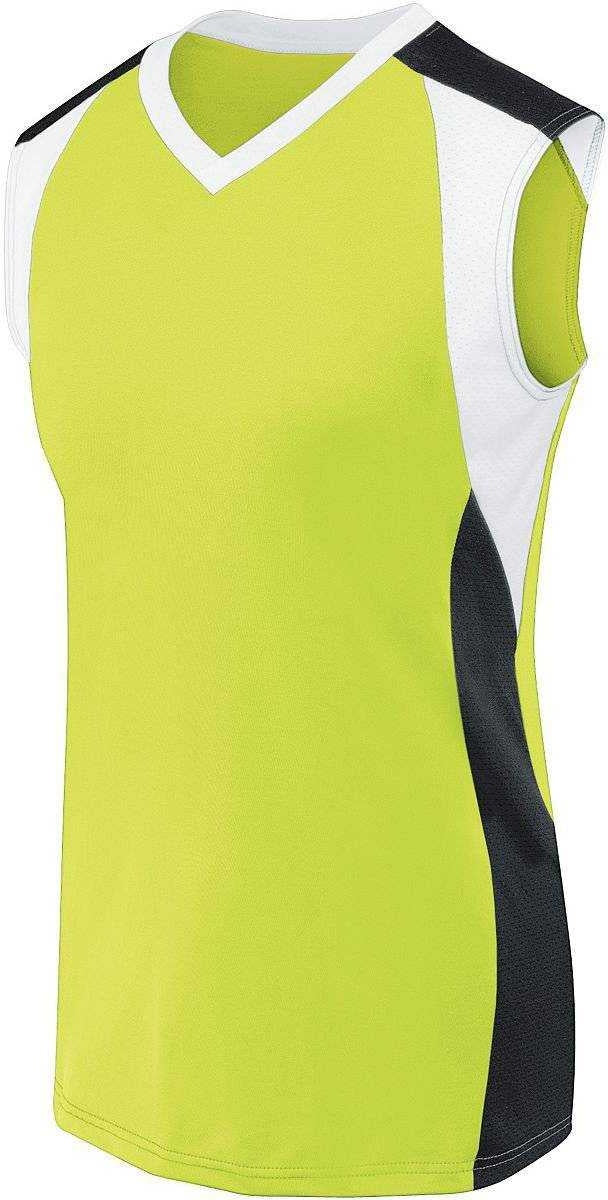 High Five 342152 Womens Sleeveless Piranha Jersey - Lime Black White