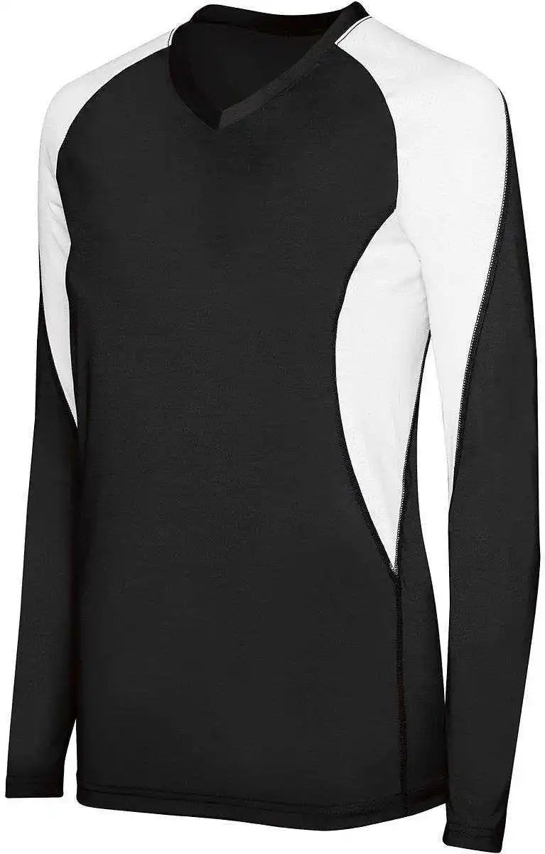 High Five 342182 Womens Long Sleeve Court Jersey - Black White