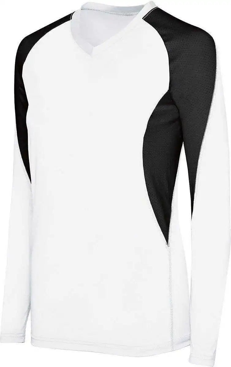 High Five 342182 Womens Long Sleeve Court Jersey - White Black