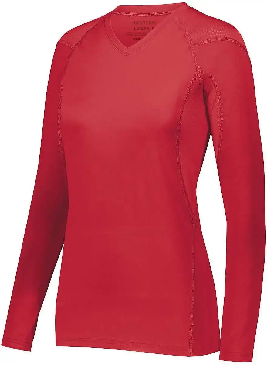 High Five 342213 Girls Truhit Long Sleeve Jersey - Scarlet