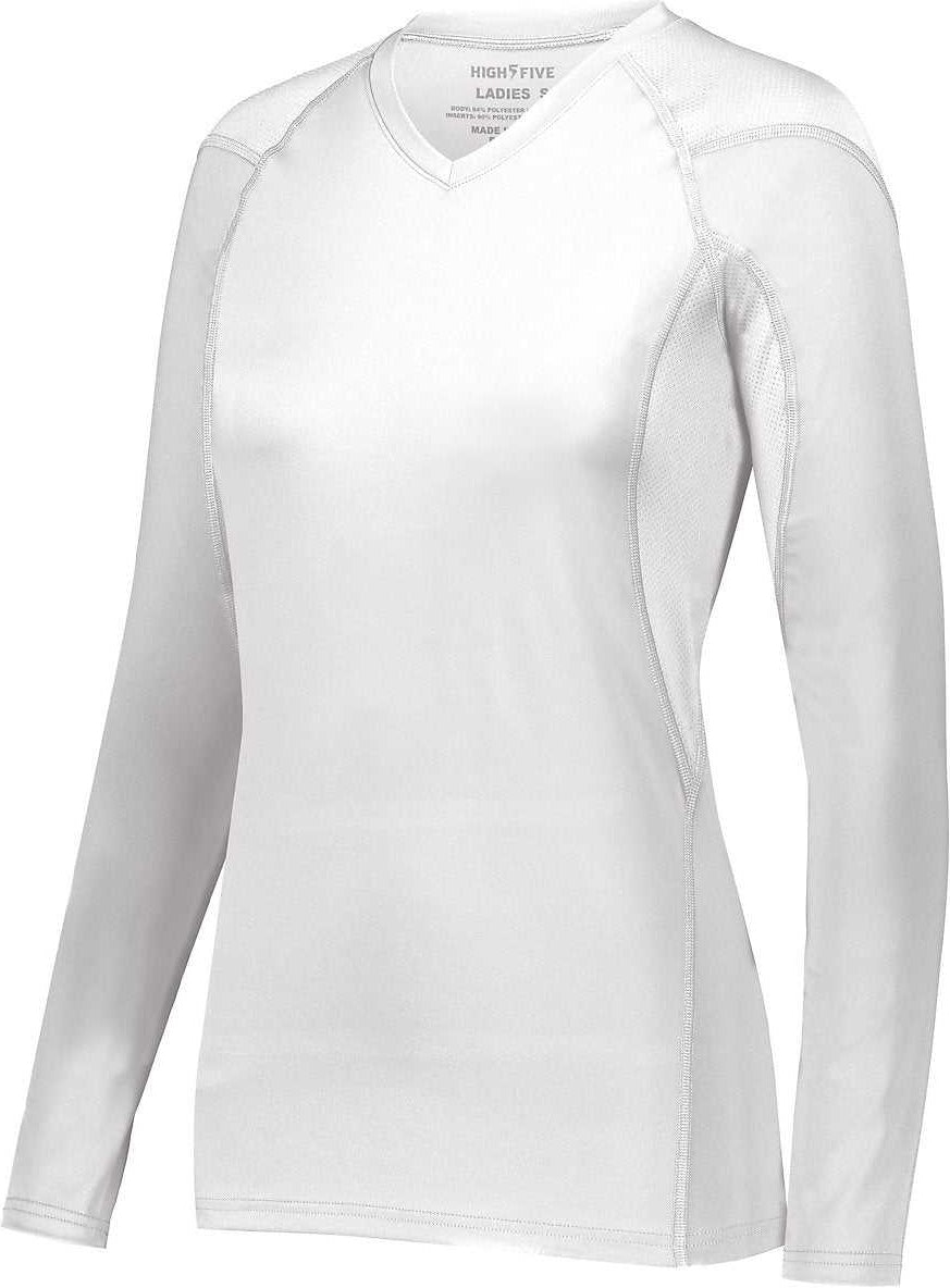High Five 342213 Girls Truhit Long Sleeve Jersey - White