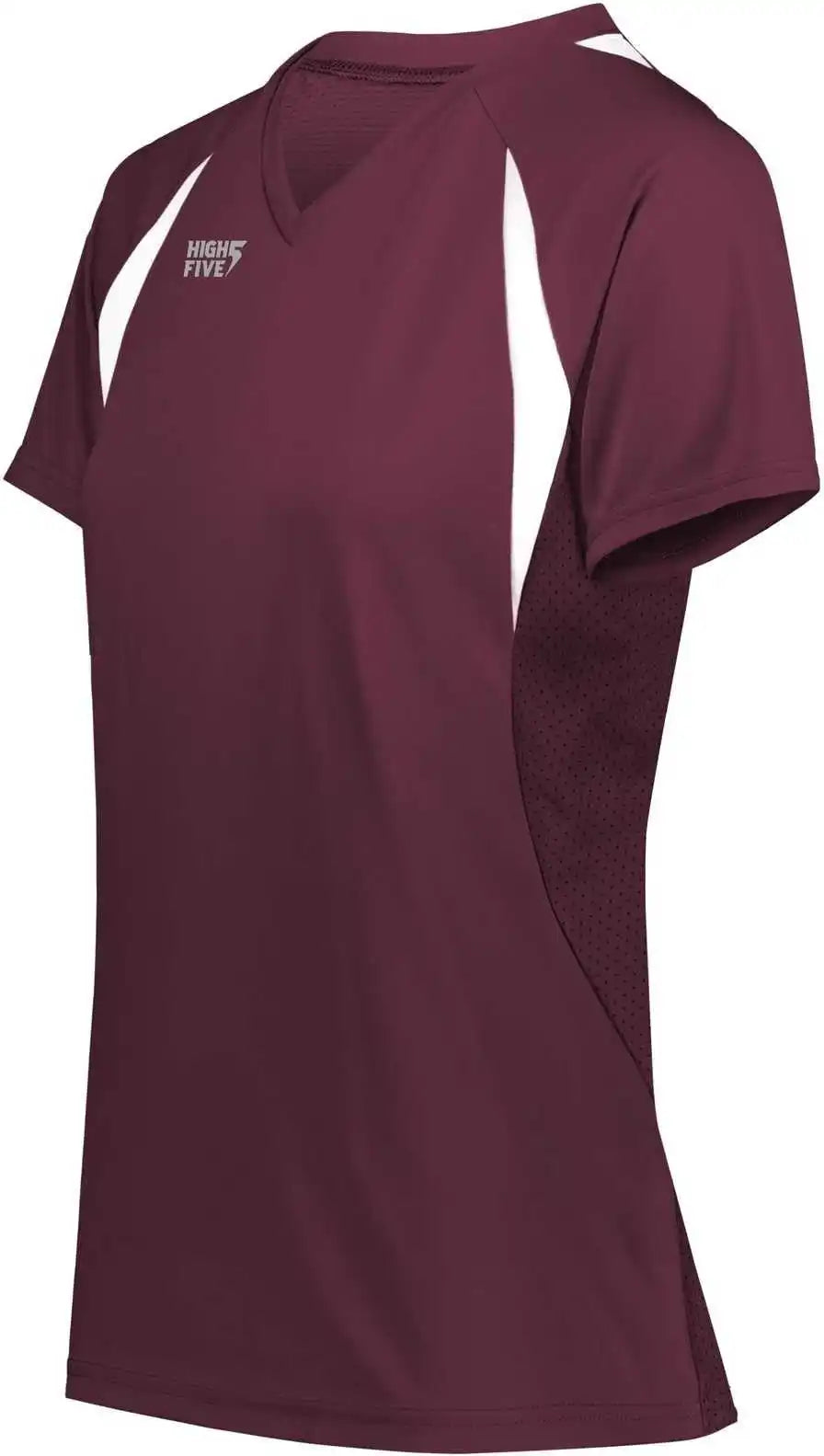 High Five 342232 Ladies Color Cross Jersey - Maroon White