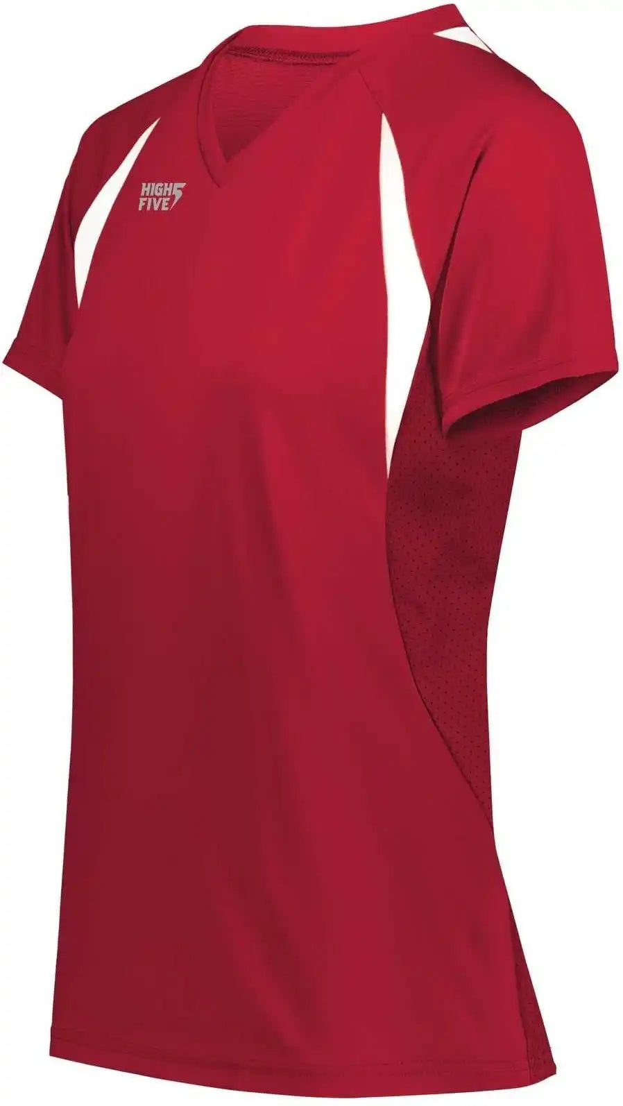 High Five 342233 Girls Color Cross Jersey - Scarlet White