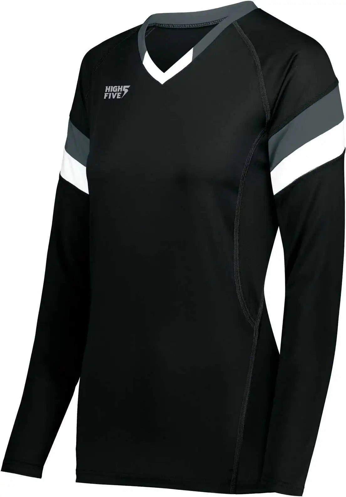 High Five 342242 Ladies Truhit Tri Long Sleeve Jersey - Black Graphite White