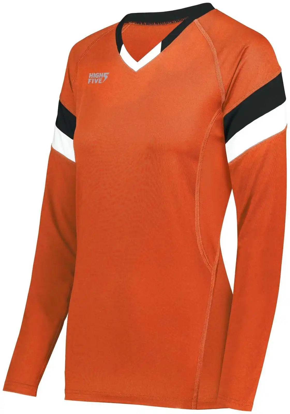 High Five 342243 Girls Truhit Tri Long Sleeve Jersey - Orange Black White
