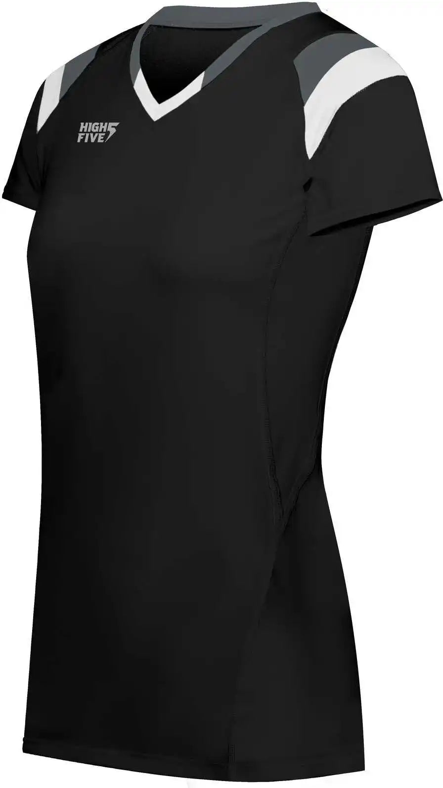 High Five 342252 Ladies Truhit Tri Short Sleeve Jersey - Black Graphite White