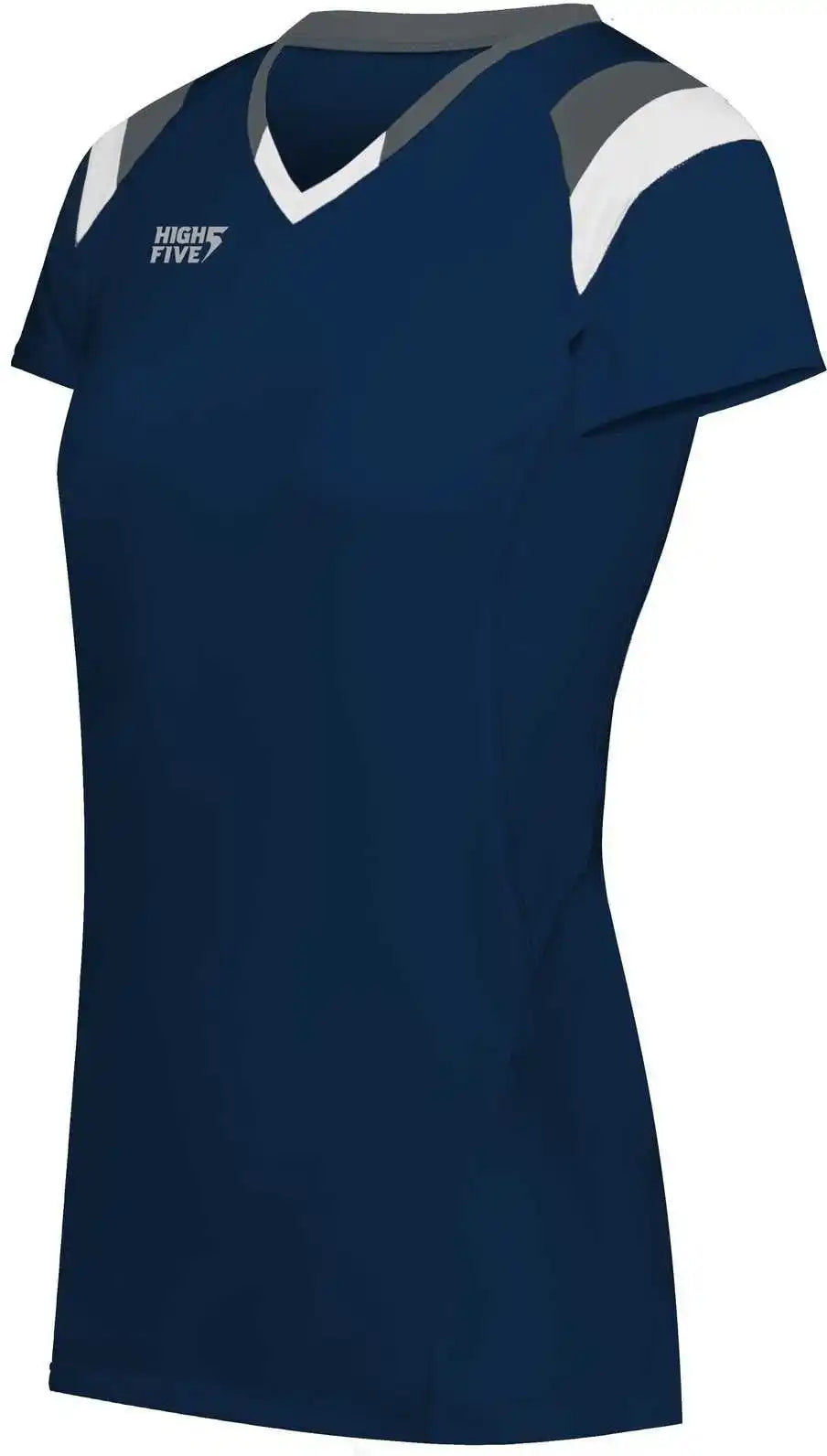 High Five 342252 Ladies Truhit Tri Short Sleeve Jersey - Navy Graphite White