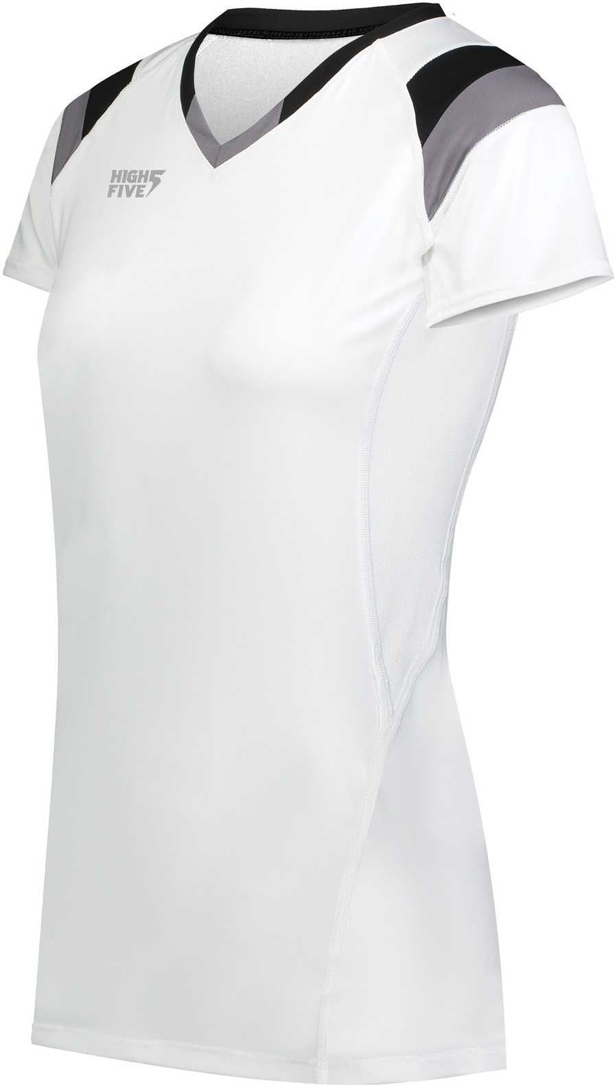 High Five 342252 Ladies Truhit Tri Short Sleeve Jersey - White Black Graphite