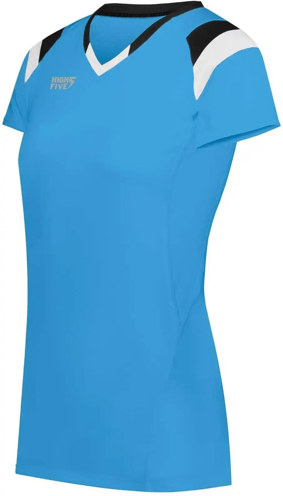 High Five 342253 Girls Truhit Tri Short Sleeve Jersey - Power Blue Black White