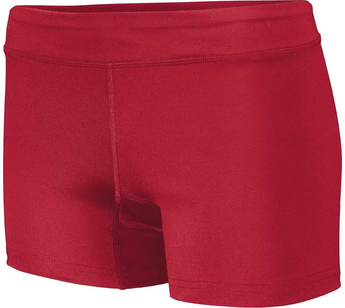 High Five 345593 Girls Truhit Volleyball Shorts - Scarlet
