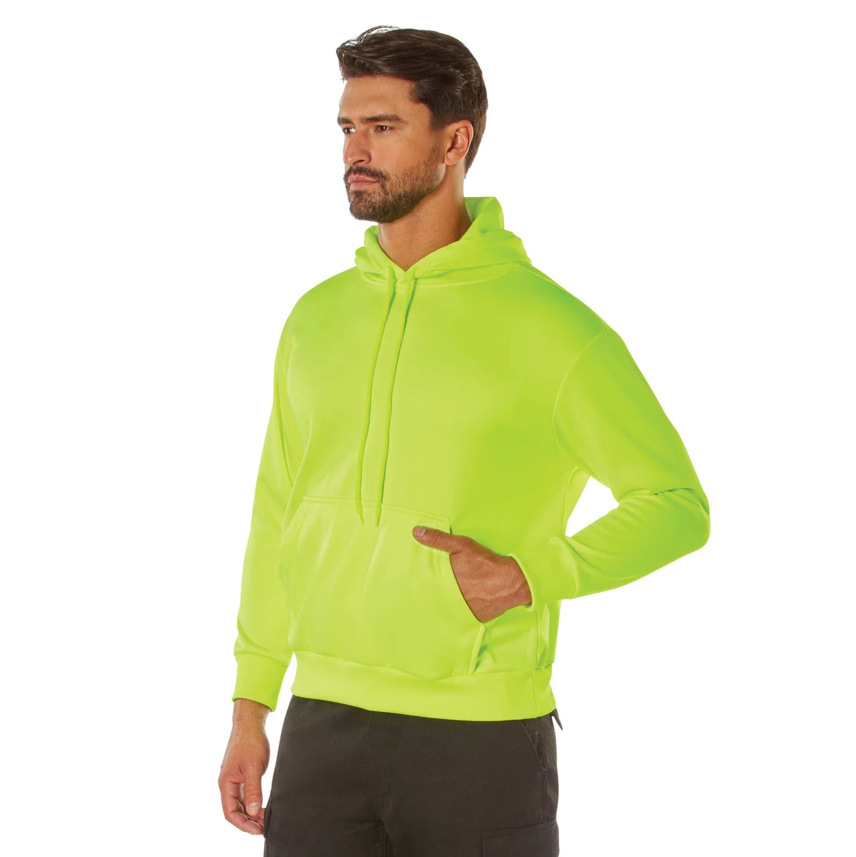 High-vis Performance Hooded Sweatshirt - Safety Green
