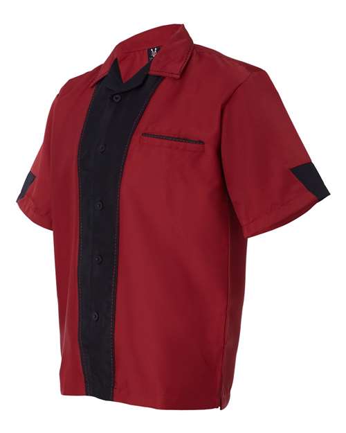 Hilton Hp2245 Monterey Bowling Shirt - Cranberry Black