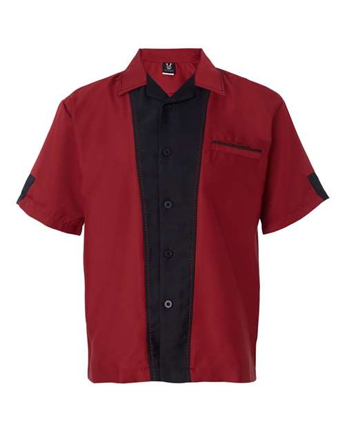 Hilton Hp2245 Monterey Bowling Shirt - Cranberry Black