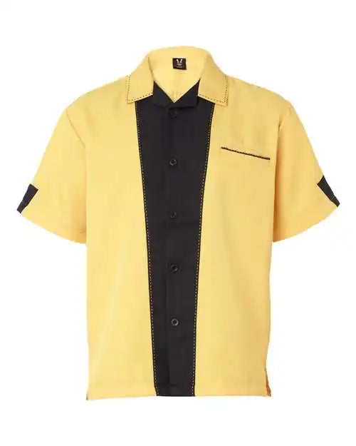 Hilton Hp2245 Monterey Bowling Shirt - Gold Black