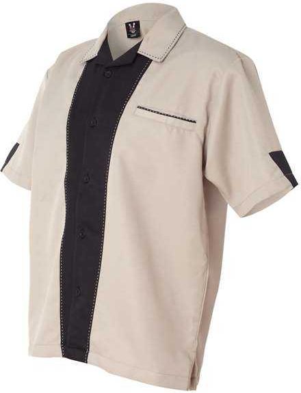 Hilton Hp2245 Monterey Bowling Shirt - Khaki Black