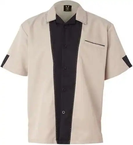 Hilton Hp2245 Monterey Bowling Shirt - Khaki Black