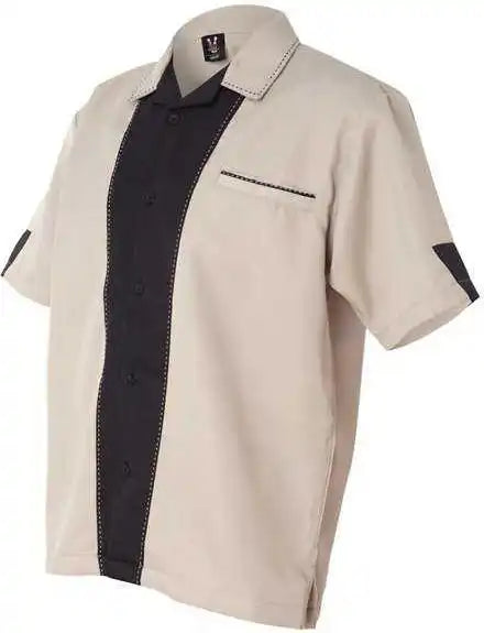 Hilton Hp2245 Monterey Bowling Shirt - Khaki Black