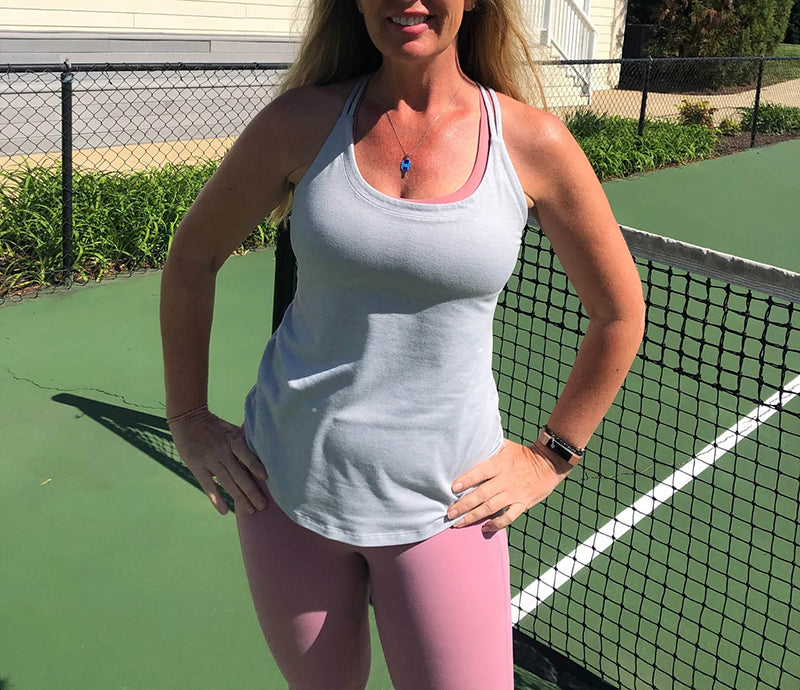 Hit Happy Pickleball Court Necklace - Sil / Os
