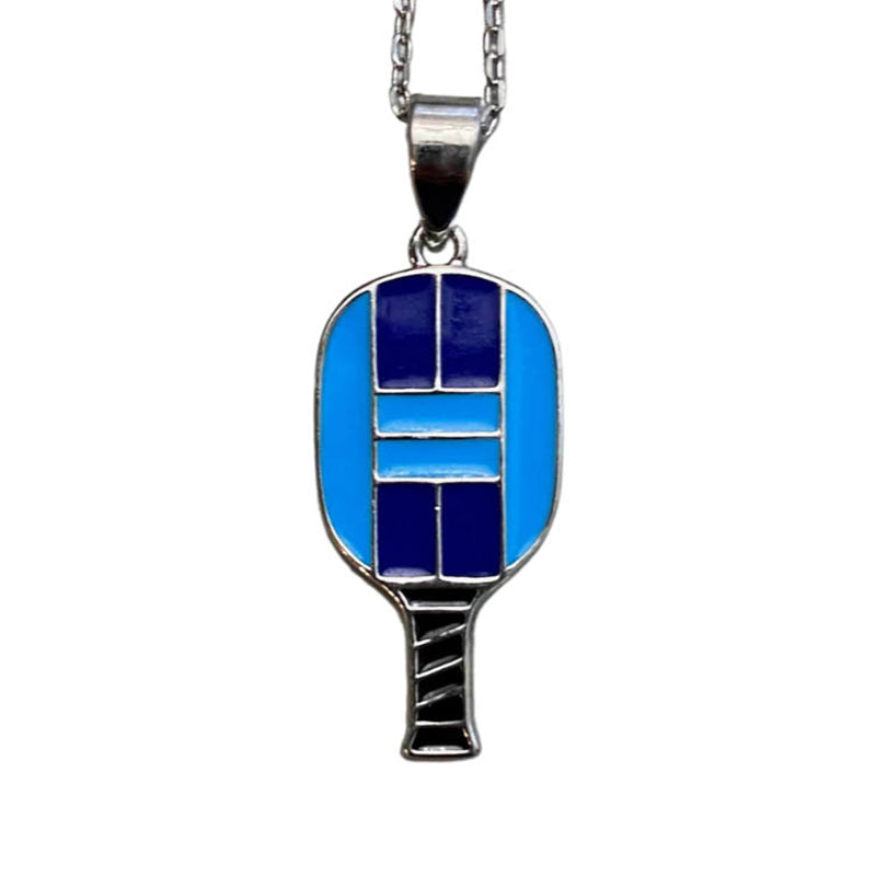 Hit Happy Pickleball Court Necklace - Sil / Os