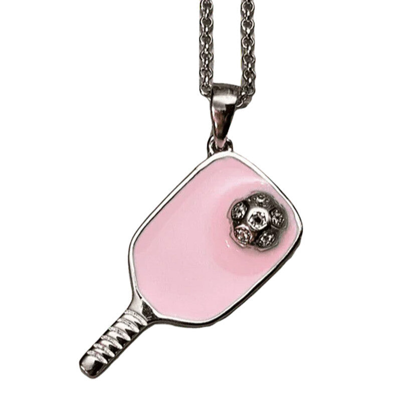 Hit Happy Sleek Pickleball Paddle Necklace (pink) - Pnk / Os