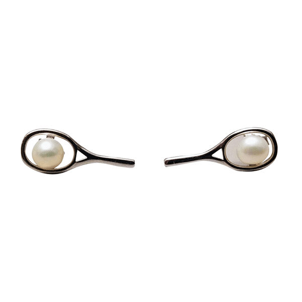 Hit Happy Tennis Racquet W/pearl Earrings - Os