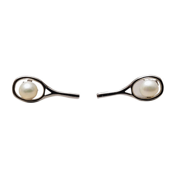Hit Happy Tennis Racquet W/pearl Earrings - Os