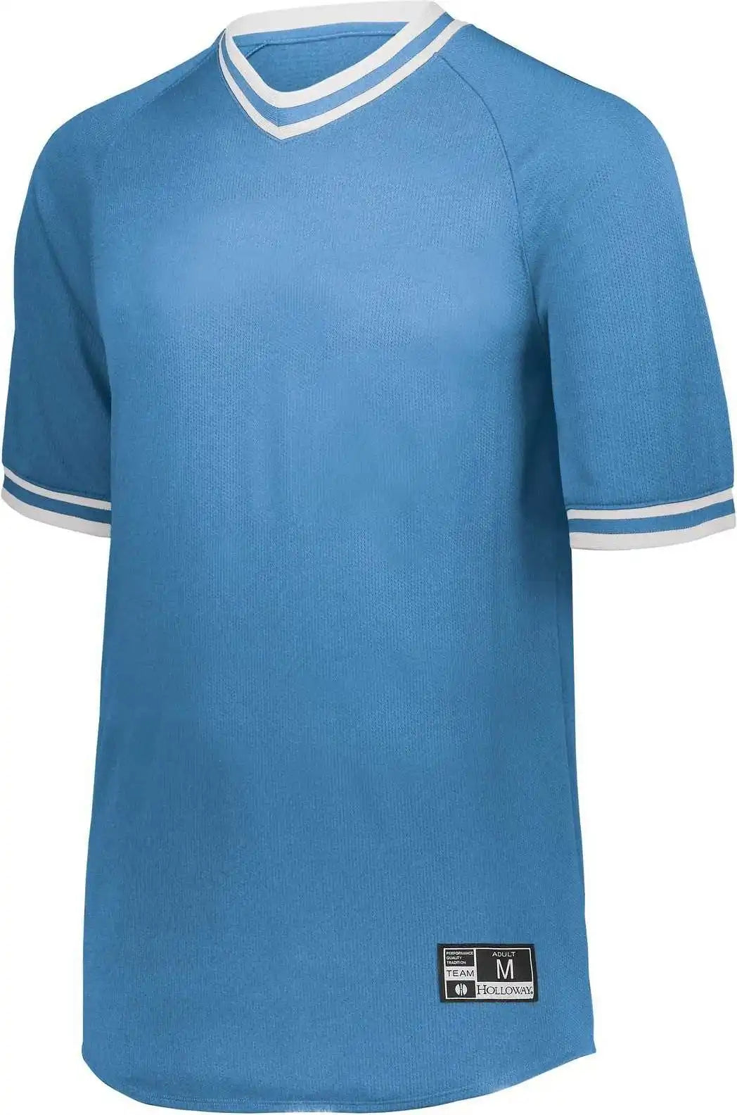 Holloway 221021 Retro V-neck Baseball Jersey - University Blue White