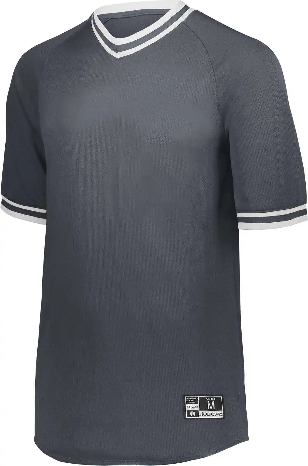 Holloway 221221 Youth Retro V-neck Baseball Jersey - Graphite White