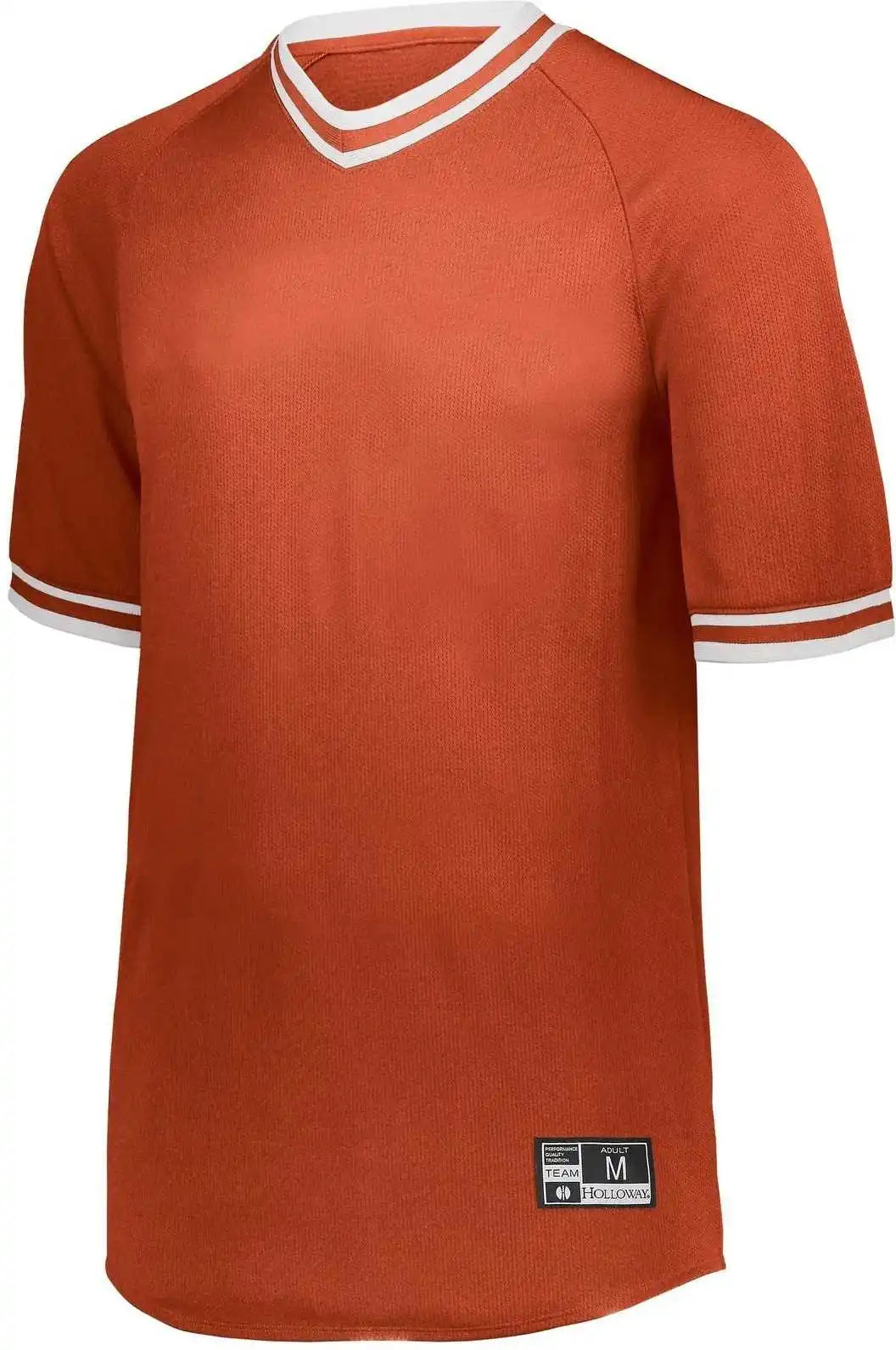 Holloway 221221 Youth Retro V-neck Baseball Jersey - Orange White