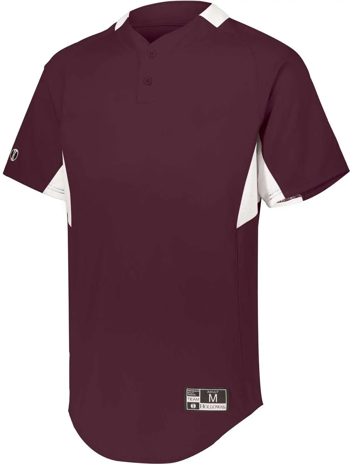 Holloway 221224 Youth Game7 Two-button Baseball Jersey - Maroon White