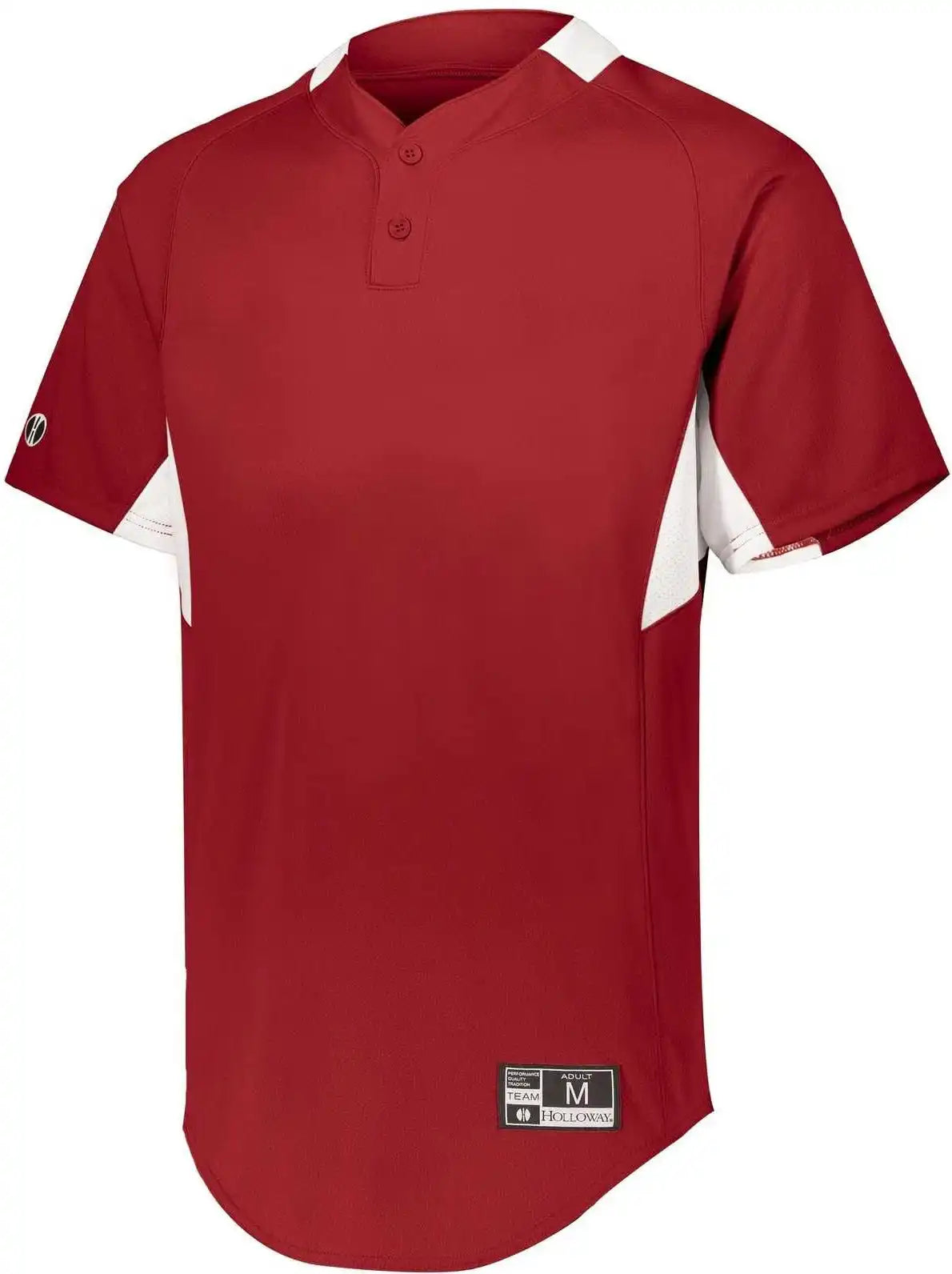 Holloway 221224 Youth Game7 Two-button Baseball Jersey - Scarlet White