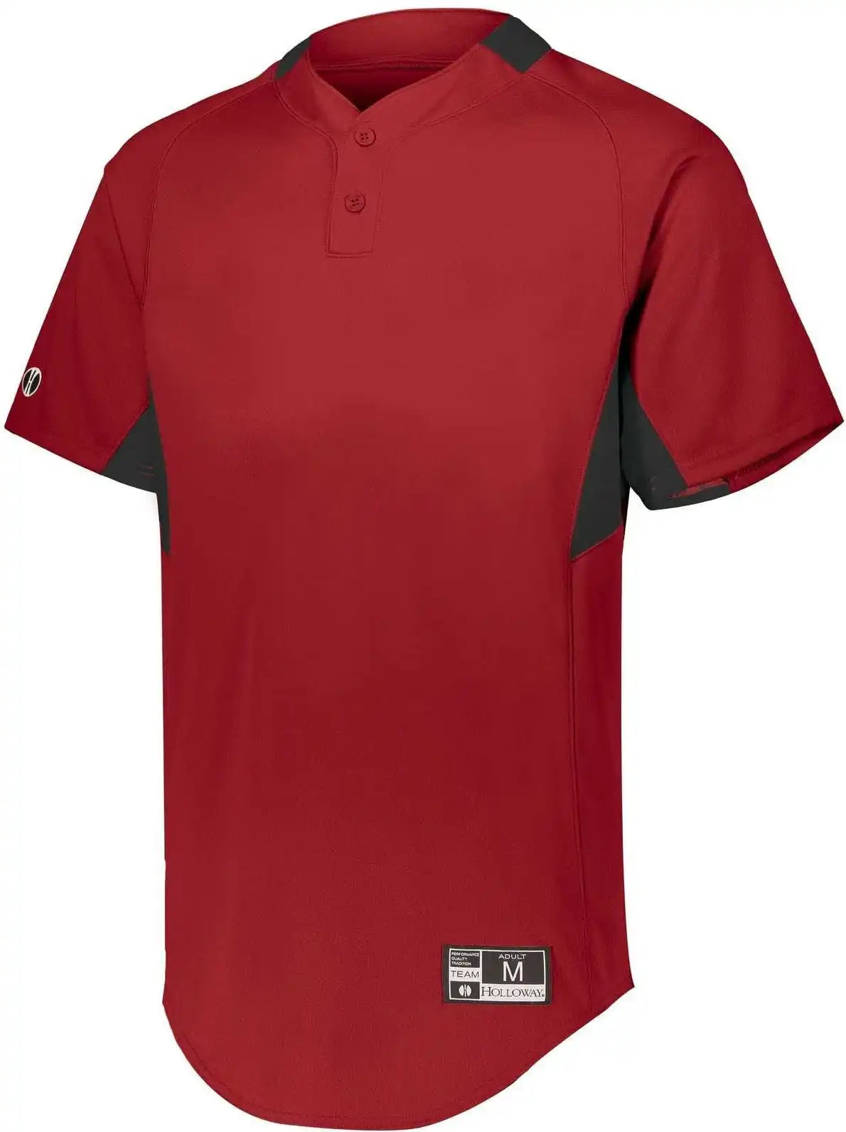 Holloway 221224 Youth Game7 Two-button Baseball Jersey - Scarlet Black