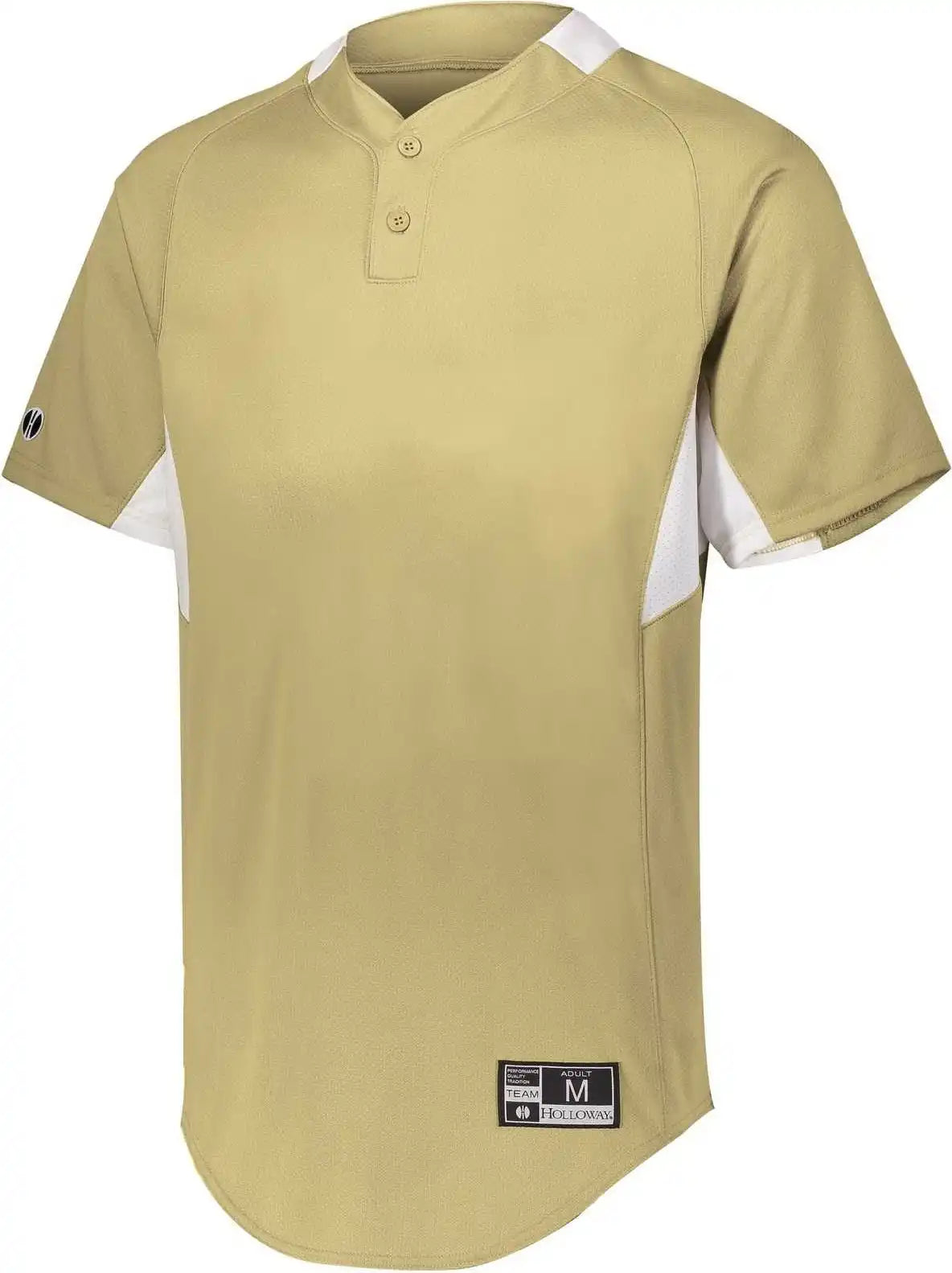 Holloway 221224 Youth Game7 Two-button Baseball Jersey - Vegas Gold White